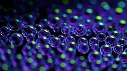 Poster - Colorful Bubbles Floating in a Vibrant Abstract Background with Soft Glowing Lights