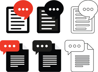 Poster - Collection of chat bubbles and document icons representing communication and messaging online