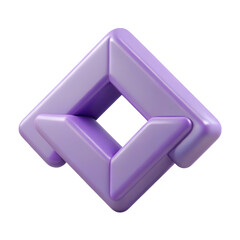 Poster - 3d render of abstract purple square shape geometric design with modern aesthetic on background for presentation