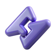 Poster - Two 3d rendered directional arrows representing flow exchange or reversal in lavender purple on background