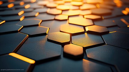 Leinwandbilder - Close-up view of a hexagonal patterned surface.