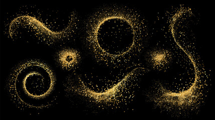 Aufkleber - Vector Abstract Shiny Gold Glitter design element. For New Year, Merry Christmas, Birthday and Wedding greeting card and invitation. Luxury Background design