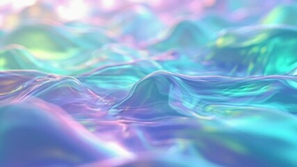 Wall Mural - Abstract Oceanic Fantasy: A mesmerizing abstract depiction of a dreamlike oceanic landscape, showcasing iridescent waves and ethereal colors that evoke a sense of tranquility and wonder.