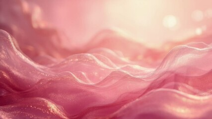 Wall Mural - Dreamy Abstract Pink Waves: A mesmerizing, ethereal landscape of soft, undulating pink waves, bathed in a gentle, warm light. Evoking a sense of serenity and tranquility.