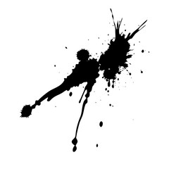 Poster - Black ink splatter isolated on white background