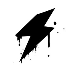 Poster - Dripping lightning bolt isolated on white background