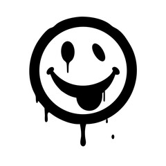 Poster - Dripping smiley face isolated on white background