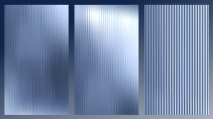 Poster - Vector Gray Blurred Glass Gradient background. Vertical Ribbed glass texture. Abstract bg.