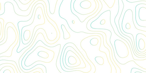 Poster - Abstract topographic map contour, white background and colorful wave lines pattern texture. geographic contour map grid backdrop paper texture. terrain path isolated on a background.