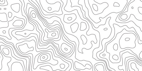Poster - Abstract topographic map contour, white background and black wave lines pattern texture. geographic contour map grid backdrop paper texture. terrain path isolated on a background.