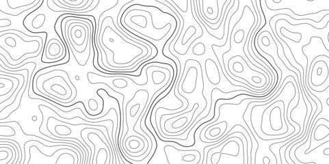 Poster - Abstract topographic map contour, white background and black wave lines pattern texture. geographic contour map grid backdrop paper texture. terrain path isolated on a background.