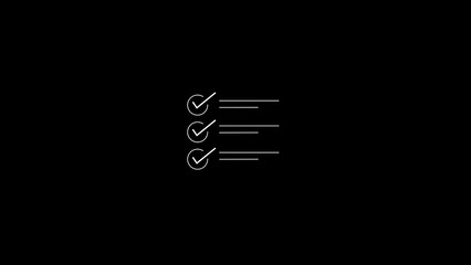 Poster - Minimalist checklist design featuring three checked items on a dark background suitable for concept of completing tasks achieving goals and meeting requirements.