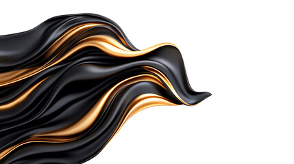 Leinwandbilder - Black and white or yellow abstract vector wave line pattern design with flowing artistic color and light texture illustration,   Isolated on white background, clipping path included, transparent png.