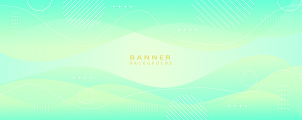 Fototapete - Green and yellow gradient wave background with smooth gradient