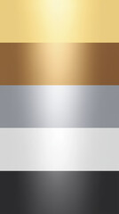 Poster - Metallic gradient showcasing a spectrum of gold, bronze, silver, white, and black hues, highlighting smooth textures and reflective surfaces for design and artistic applications