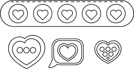 Aufkleber - Chat Bubble Icon with Heart Symbol for Love Reaction and Messaging App Interface