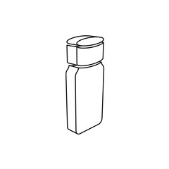 Poster - The outline of a large salt shaker symbol is made with black lines. 3D view of the object in perspective. Vector illustration on white background