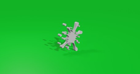 Poster - Isolated realistic white blot symbol front view with shadow. 3d illustration on green chroma key background