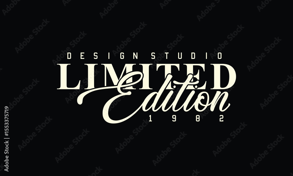 1982 Limited Edition Design Studio College slogan vector illustration ...