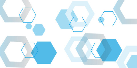Poster - Abstract blue hexagon banner background.