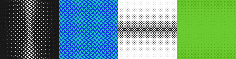 Poster - Abstract geometric halftone pattern set