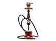 © dipu - Elegant ornate wooden shisha pipe with red liquid in glass base isolated on transparent background