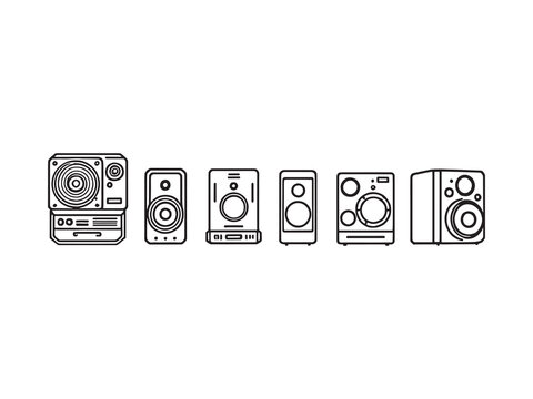 High Quality Speaker Line Art Graphic