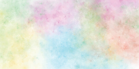 Poster - Soft pastel cloudy texture background. Abstract dreamy multicolor watercolor effect. Light smooth misty backdrop for design and digital decoration.
