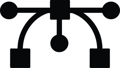 path icon featuring circular and square handles forms a black shape
