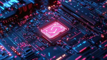 Poster - Highly detailed image of a computer motherboard showing various components and circuitry