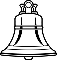 Poster - Intricate Black and White Bell Illustration Symbolizing Celebration, Announcement, and Timeless Tradition of Ringing for Joyous Occasions