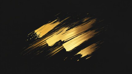 Poster - Abstract gold brushstrokes on black background.