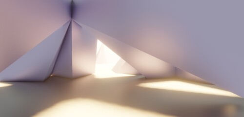 Poster - Architecture background geometric arched interior 3d render