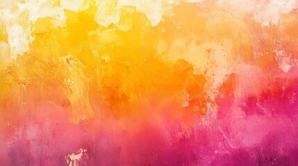 Poster - Abstract watercolor background with warm color transitions from yellow to pink.