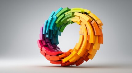 Poster - A dynamic D pie chart with swirling segments, creating an engaging visual that represents changing market conditions and real-time data analysis.