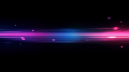 Poster - Abstract vibrant pink and blue light streaks on black background.