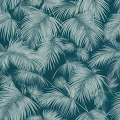  Botanical Serenity: This photo features a seamless pattern of elegant palm leaves. The design captures the essence of nature's grace.