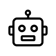 Poster - Line Simple Robot Head Minimalist Design Outline Icon Symbol