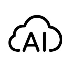 Poster - Simple Line Style AI Cloud Technology Icon for Future Innovation