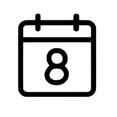 Poster - Simple Outline Calendar Date Eight Icon for Planning and Scheduling