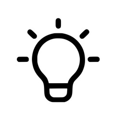 Poster - Simple Outline Lightbulb Idea Electricity Brightness Solution Creativity Icon