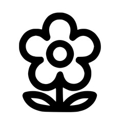 Poster - Simple Outlined Flower Floral Blossom Garden Plant Icon Element