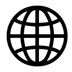 Aufkleber - Simple Outline Globe Symbol Connection Worldwide Network Icon Element