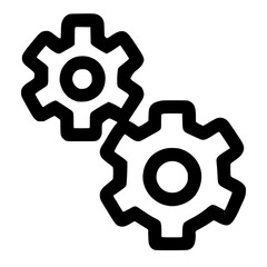 Poster - Outline Simple Interlocking Gear Mechanic Symbol Setting Shape Icon Design