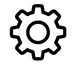 Poster - Simple Outline Gear Wheel Mechanical Part Shape Icon Element