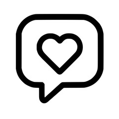 Poster - Simple Line Style Heart in Chat Bubble Notification Icon Symbol