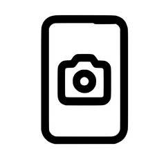 Poster - Simple Outline Camera App Interface for Mobile Phone Icon