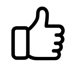 Poster - Simple Outline Thumbs Up Approval Gesture Symbol Icon Shape Design