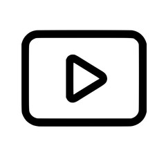 Fototapete - Simple Outline Rounded Play Button Media Player Sign Icon