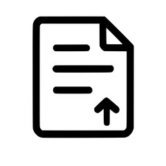 Poster - Outline Simple Paper Upload Symbol Document Icon, Data Transfer and Submission Element